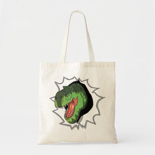 T-Rex busting out of Tote Bag (Front)