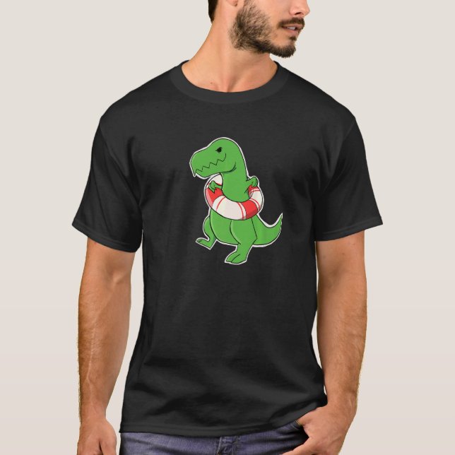 T Rex Can T Swim T Rex With Floater T-Shirt (Front)