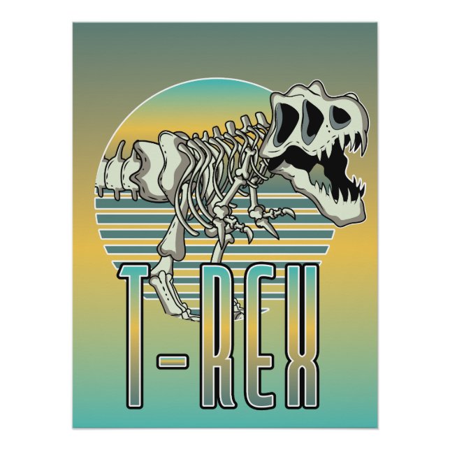 T-REX cartoon logo Poster (Front)