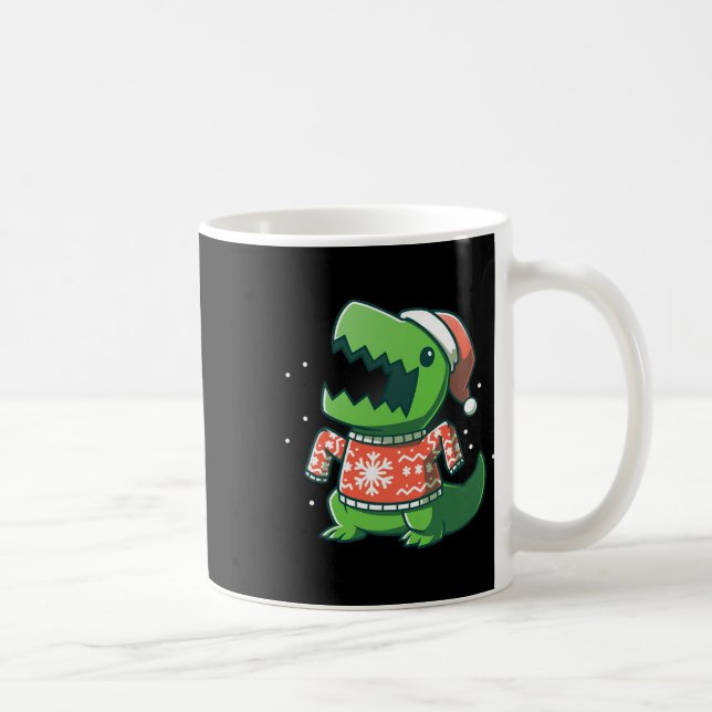T-rex Christmas Fun Dinosaur Ugly Saurus  Coffee Mug (Right)