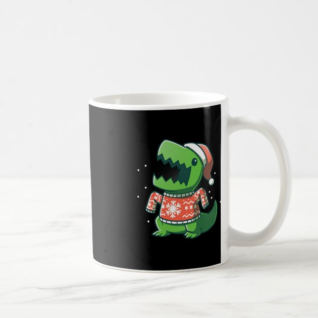 T-Rex Christmas  Fun Dinosaur Ugly saurus  Coffee Mug (Right)