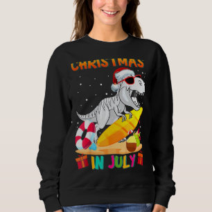 T Rex Christmas In July For Boys Toddler Kids Din Sweatshirt