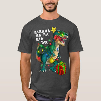T Rex Christmas Tree Lights Pyjamas Men Boys Kids  T-Shirt