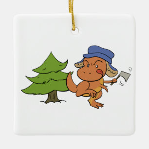 T. Rex Christmas Tree Shopping Ornament