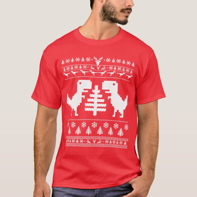 t rex christmas ugly sweater (Front)