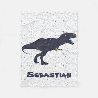 T-Rex Custom Name Fleece Blanket, Small Blanket