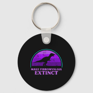 T Rex Dino Make Fibromyalgia Extinct Awareness Tod Key Ring