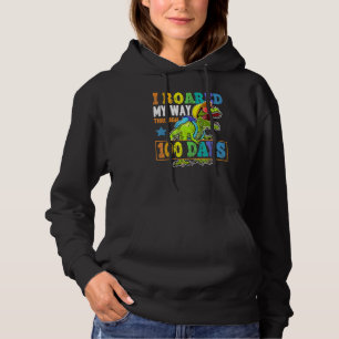 T Rex Dinosaur 100 Days Of School Boys Kids 100th  Hoodie