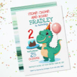 T Rex Dinosaur 2nd Birthday Party Invitation<br><div class="desc">Dinosaur themed Dinosaur Birthday Party Template. Personalised invites by adding the child's name,  age,  date,  address,  and rsvp information. Jurassic World lovers.</div>