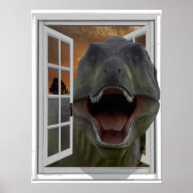 T-Rex Dinosaur 3D Picture Effect Fake Window