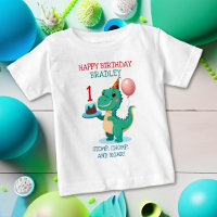 T Rex Dinosaur Add Age Happy Birthday Party