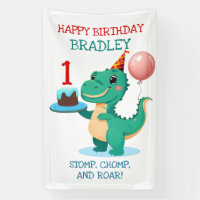 T Rex Dinosaur Add Age Happy Birthday Party