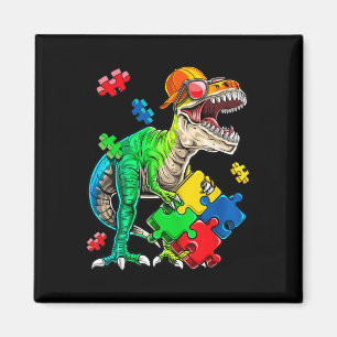 T Rex Dinosaur Autism Awareness Puzzle Piece Gifts Magnet