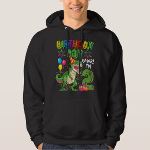 T Rex Dinosaur Birthday Boy Rawr Im 2 Year Old 2nd Hoodie