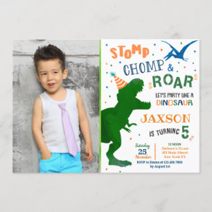 T-Rex Dinosaur Birthday Invitations