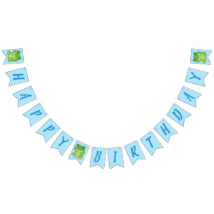 T-Rex Dinosaur Birthday Party Blue Bunting