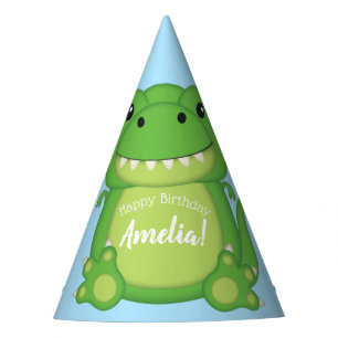 T-Rex Dinosaur Birthday Party Blue Party Hat