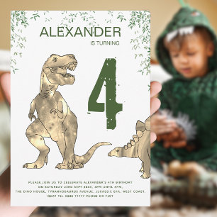 T-Rex Dinosaur Birthday Party Budget Invitation Postcard