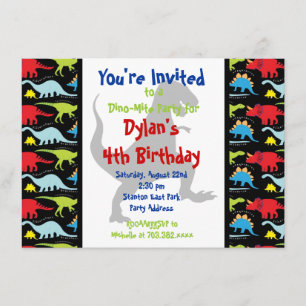 T Rex Dinosaur Birthday Party Custom Invitations
