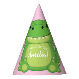 T-Rex Dinosaur Birthday Party Pink Hat