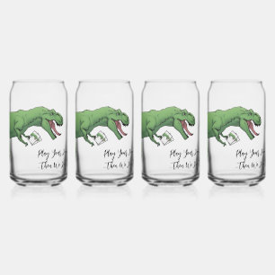 T-Rex Dinosaur Card Game Poker Playing Cards Can Glass