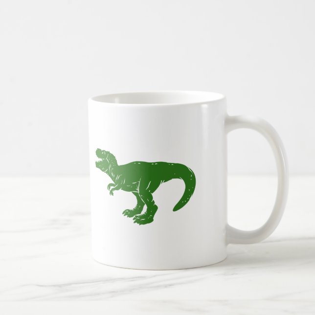 T rex dinosaur - Choose background colour Coffee Mug (Right)