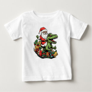 T-Rex Dinosaur Christmas   Funny Festive Holiday Baby T-Shirt