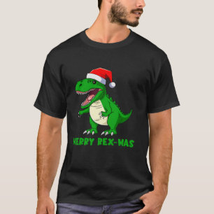T Rex Dinosaur Christmas Matching Family Santa Mer T-Shirt