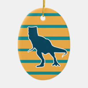 T-rex dinosaur colourful cartoon ceramic ornament