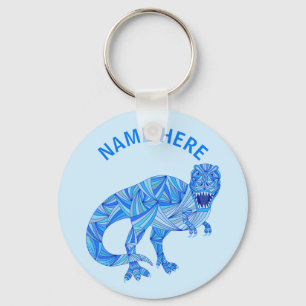 T-Rex Dinosaur Colourful Prehistoric Animal Custom Key Ring