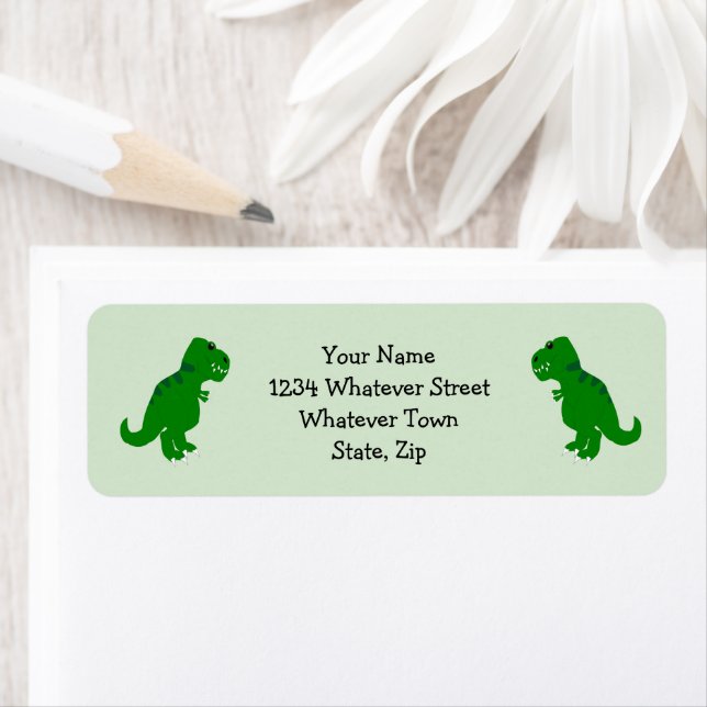 T-Rex Dinosaur Design Return Address Label (Insitu)