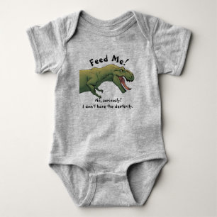 T-Rex Dinosaur Feed Me Baby Outfit One-Piece  Bodysuit