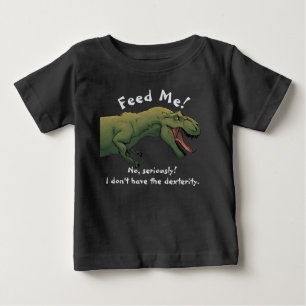 T-Rex Dinosaur Feed Me Baby Outfit One-Piece T-Shirt