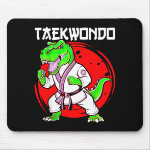 T-Rex Dinosaur Fighter Taekwondo Mouse Pad
