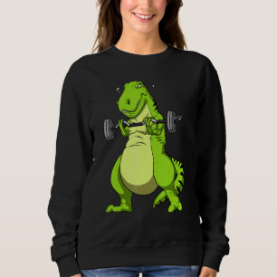 T Rex Dinosaur Fitness Gym Bodybuilder Weightlifti Sweatshirt