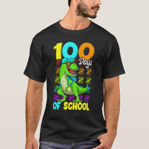 T Rex Dinosaur Funny 100 Days Of School Teacher Ki T-Shirt