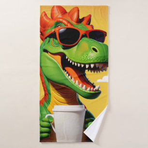 T-Rex Dinosaur Funny Bath Towel