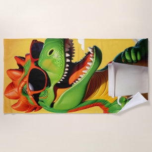 T-Rex Dinosaur Funny Beach Towel