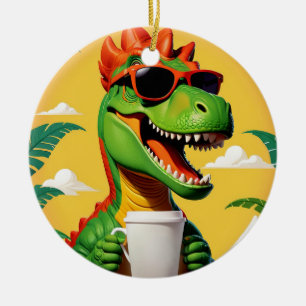 T-Rex Dinosaur Funny Ceramic Ornament