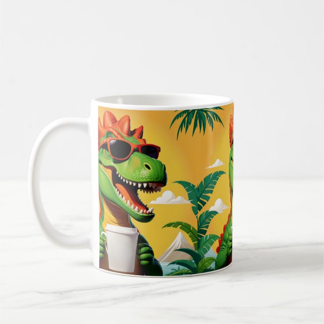 T-Rex Dinosaur Funny  Coffee Mug (Left)