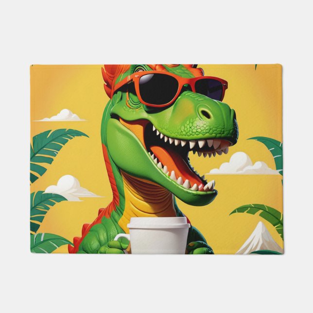 T-Rex Dinosaur Funny  Doormat (Front)