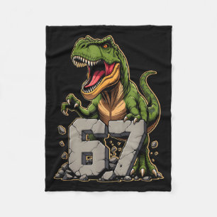 T-rex Dinosaur Funny Six Seven Meme Cool Tyrannosa Fleece Blanket