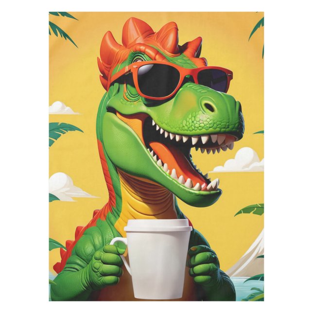 T-Rex Dinosaur Funny  Tablecloth (Front)
