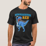 T Rex Dinosaur Hanukkah Menorasaurus Rex Funny T-Shirt<br><div class="desc">Cute Dinosaur Hanukkah Menorasaurus tshirt, with a funny T Rex dinosaur with Blue Santa hat, Blue Scarf, sunglasses, caring Menorah on a Festive Xmas Christmas Jewish Holiday lights ornament decor, great Hanukkah Chanukah Holiday gift for Jewish faith. The cool Jewish design with Gnome hat & Gnome shoes is a funny...</div>