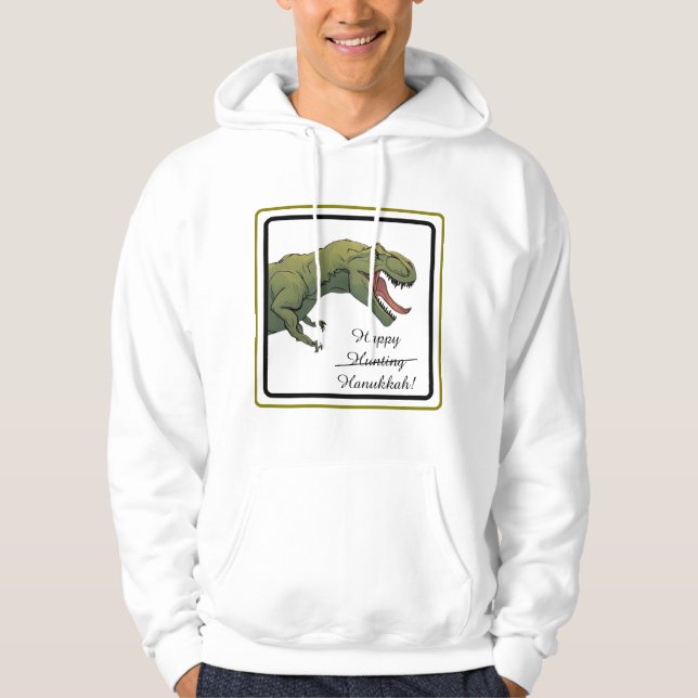 T-Rex Dinosaur Hanukkah Unisex hoodie Sweatshirt (Front)
