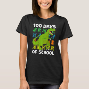 T Rex Dinosaur Happy 100th Day of School For Kids T-Shirt