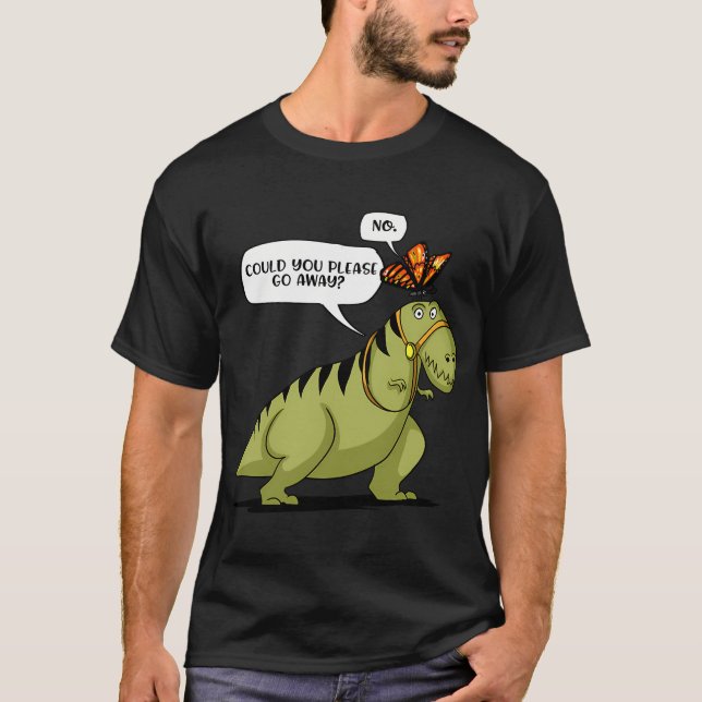T-Rex Dinosaur Hates Butterfly T-Shirt (Front)