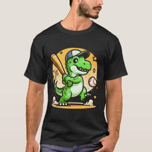 T-rex Dinosaur Hitting Sell Softll Player Boys Gir T-Shirt