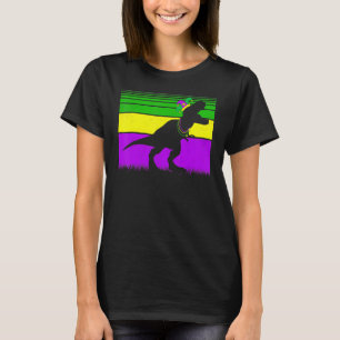 T Rex Dinosaur Jester Hat Mardi Gras Boys Kids T-Shirt