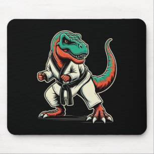 T-rex Dinosaur Karate Taekwondo Martial Arts Mouse Pad